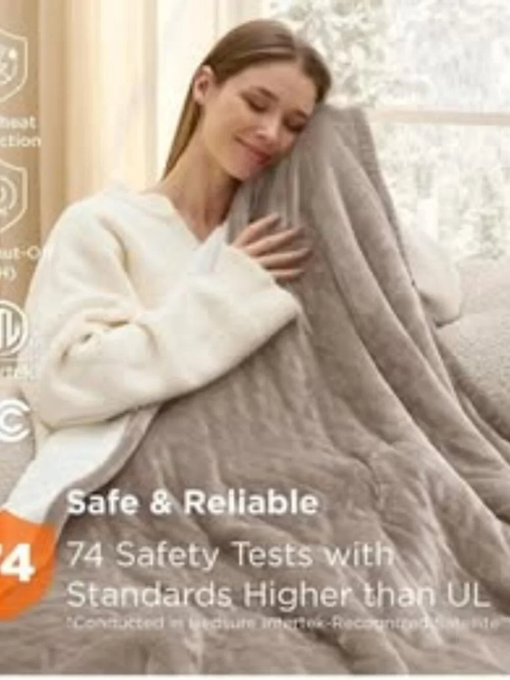 Bedsure Electric Blanket Twin - Soft Flannel Heated Blanket Twin Size, GentleSof